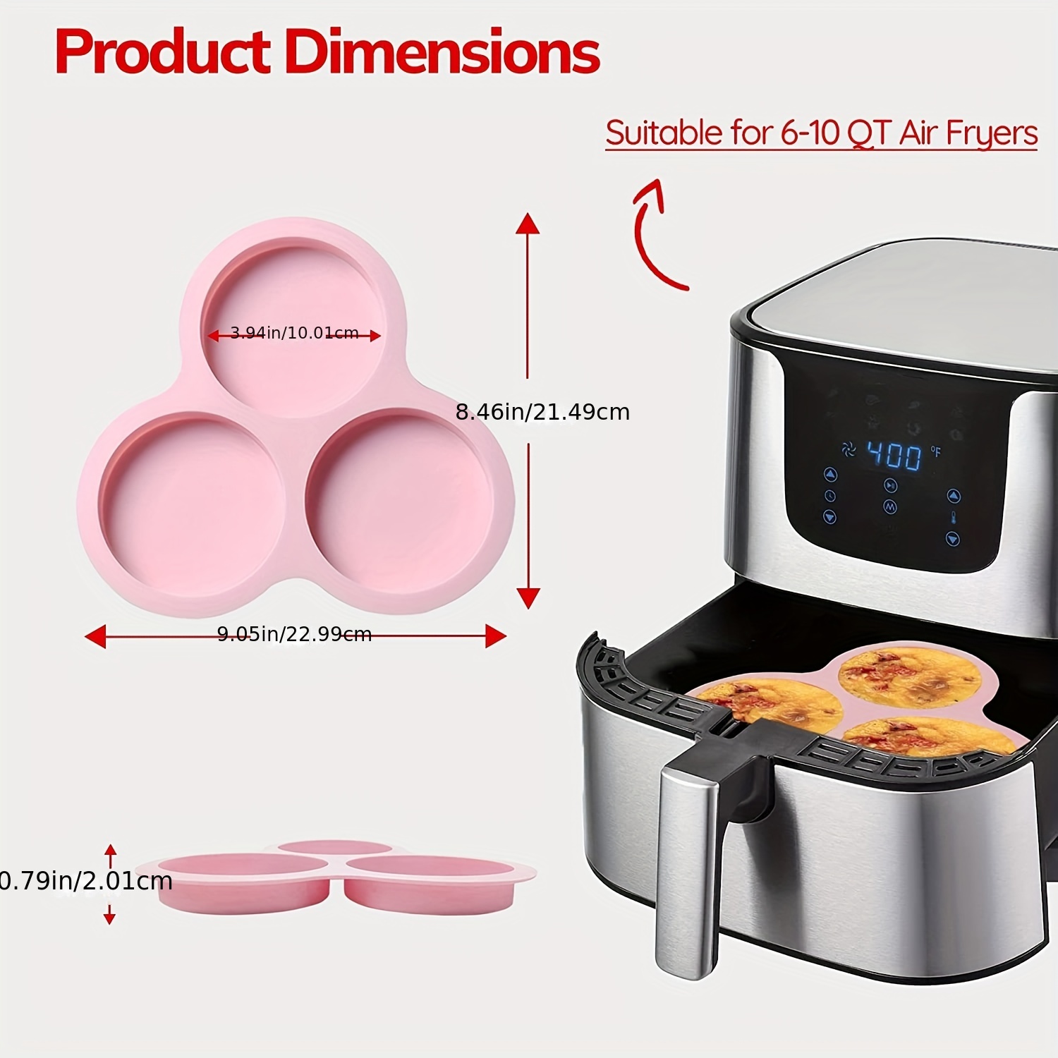 webake Stampi per muffin in silicone per friggitrice ad aria 3
