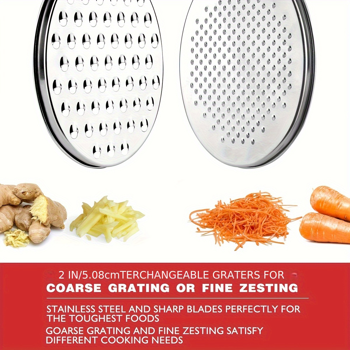 Cheese Grater with Container, Oval Stainless Steel Kitchen Grater
