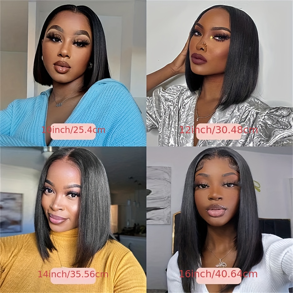 5x5x1 Hd Transparent Lace Front Wig Short Straight Bob Wig Temu