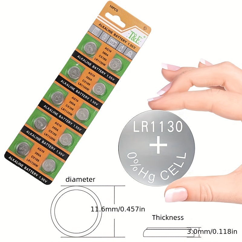 Batería de botón remota para reloj de monedas, pila de 1,55 V, AG10, LR1130,  SR54
