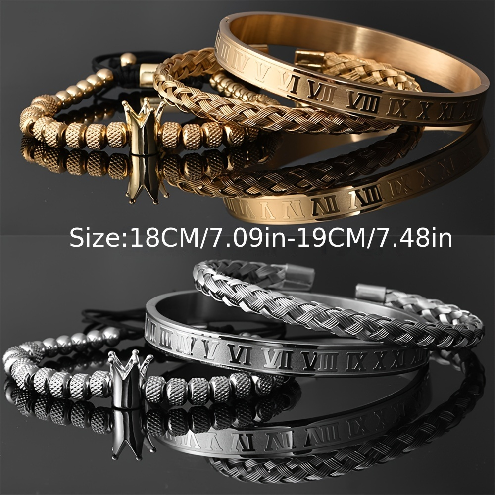 Men's stainless steel on sale and gold bracelets