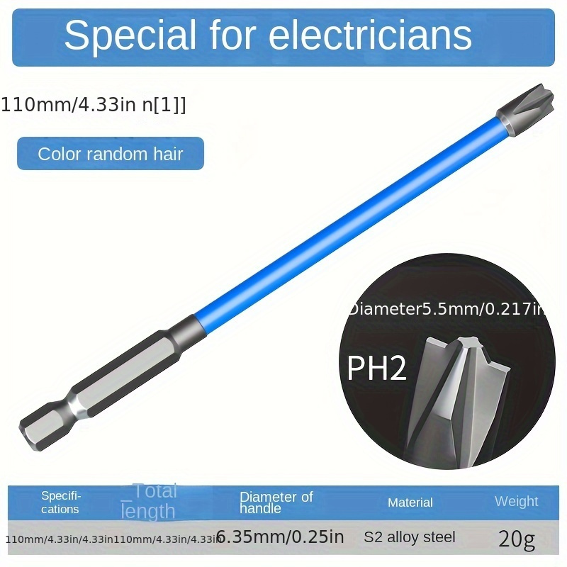 Electrician Special Screwdriver Bit Switch Socket Air Switch Magnetic High-precision Eleven-shaped Screwdriver Bit