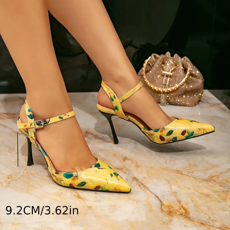 womens elegant yellow floral print pointed toe stiletto - Temu Bahrain womens elegant yellow floral print pointed toe stiletto - Temu Bahrain