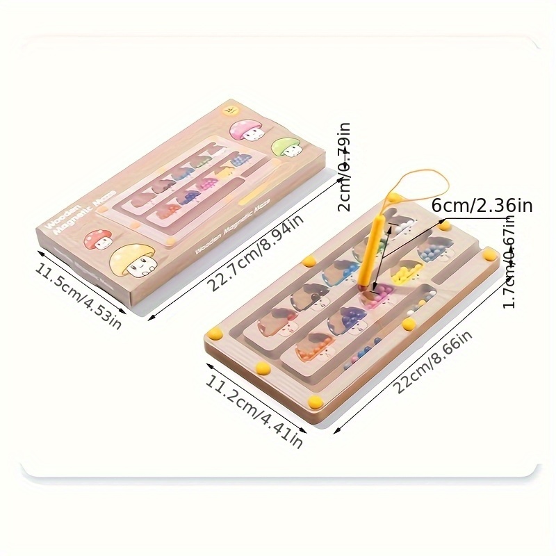 Children's Educational Magnetic Pen-operated Number Maze Wooden Color Sorting Counting Board Toy