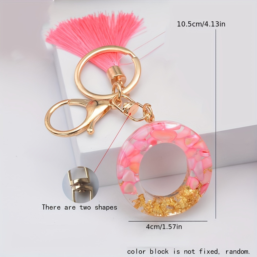 New Acrylic Letter Keychains 26 Glitter English Alphabet Tassels Jewelry  N6n5 Car Ball Bag Keyring Accessories Pendent J1X5