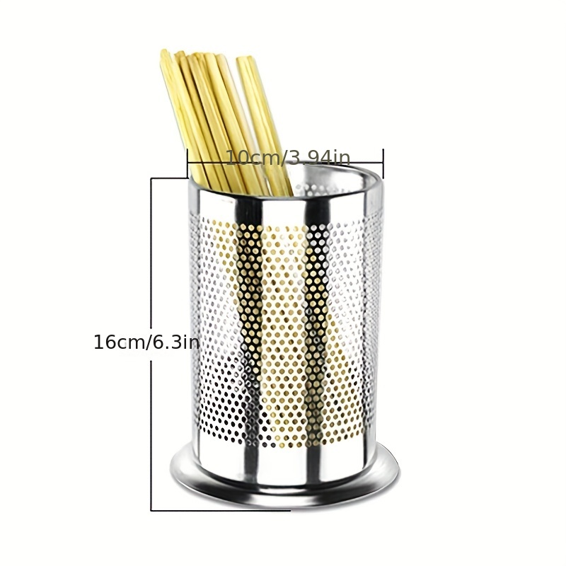 Chopsticks Cage Stainless Steel Straw Dispenser Countertop - Temu