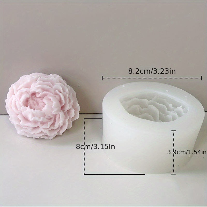 Peony Flower Candle Mold, 3d Flower Handmade Soap Mould For Fondant  Handmade Plaster Mold For Candle Holder Flower Decoration Silicone Mold  Diffuser S