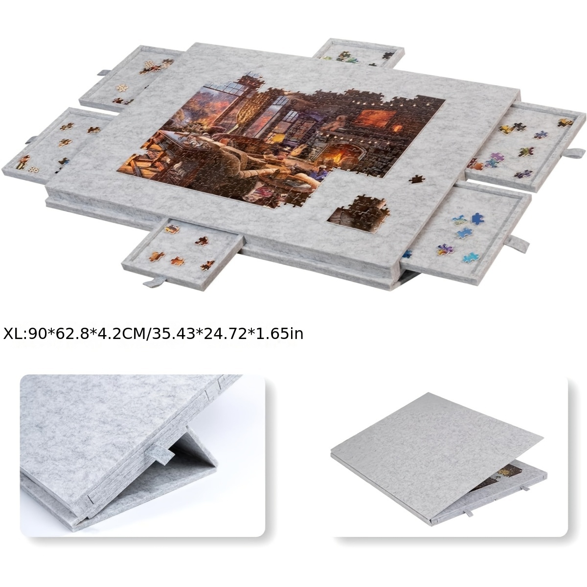 YOMYM Tapete de Rompecabezas Enrollable, Tapete Puzzle 500 1000 1500