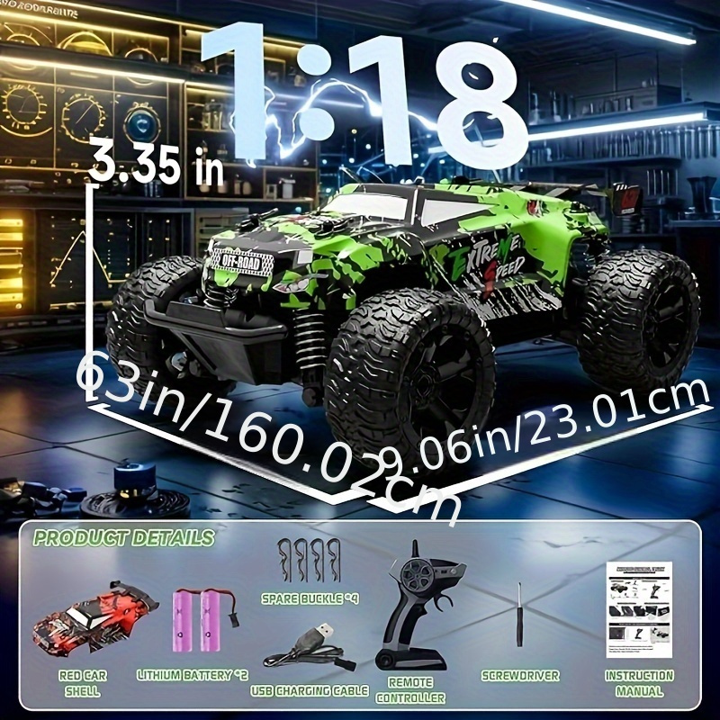 

2 Color Shell 1:18 Scale 2.4ghz Rc Car. 20 Km/h Drive Remote Control Car Adult Children, Off-road Truck, Rc Toy Gift For Boys