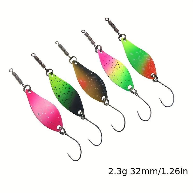 5pcs/box Metal Jig Twisted Trout Fishing Spoon Lures Jigging Baits 2.3g 2.8g Artificial Spinner Hard Trout Baits