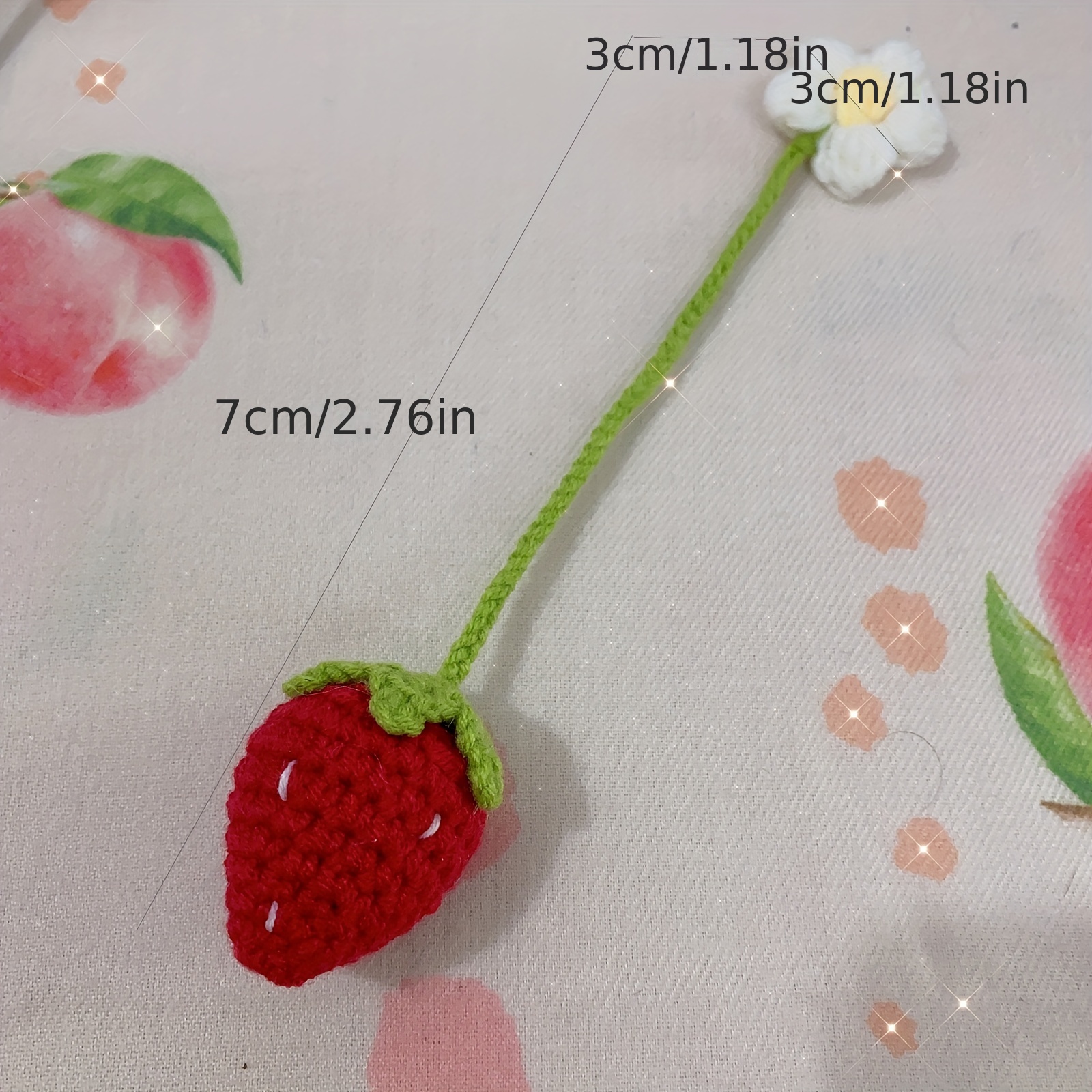 BOOFIRE Keychain Handmade,Hand Knitted Strawberry Bag Ornament,Backpack Ornaments for Girls,gift for Her Kids Birthday Graduation (1pcs)