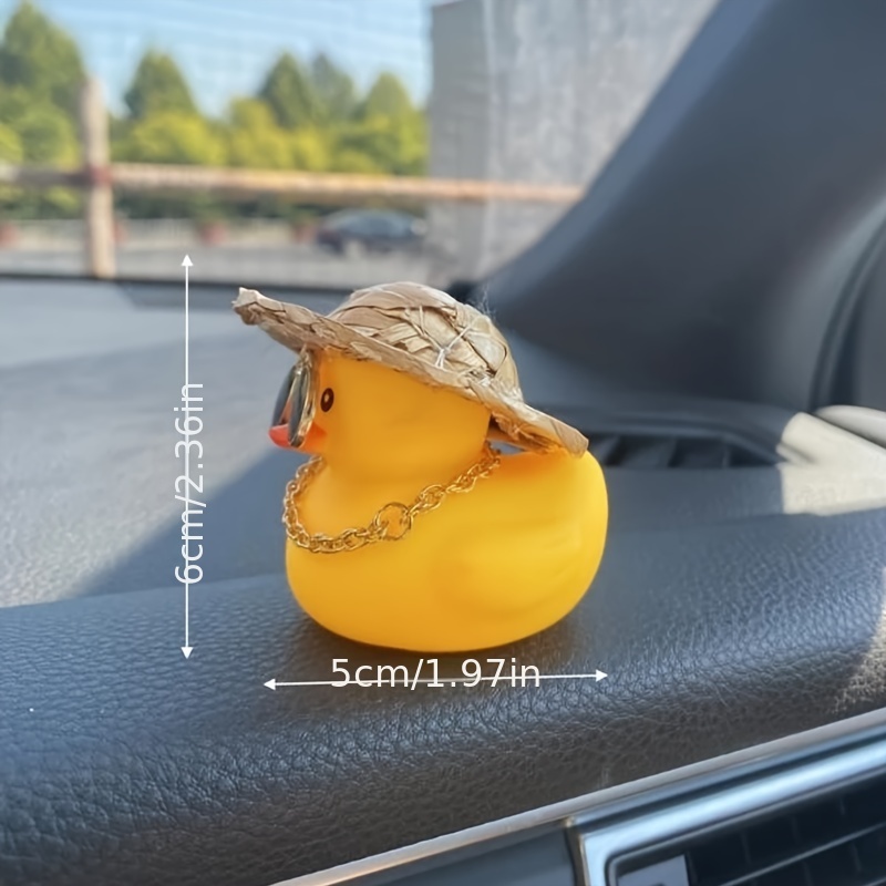 Tsuchiya Gelbe Ente Auto-Armaturenbrett-Dekorationen, Niedliche gelbe  Enten-Auto-Armaturenbrett-Dekorationen mit Mini-Hut, Auto-Enten-Dekoration  für