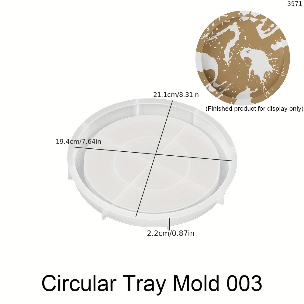 Image of Round Cement Storage Tray Silicone Mold Diy Handmade Round Fruit Plate Coaster Storage Plate Molds Base Plaster Concrete Resin Casting Mould Home Decor