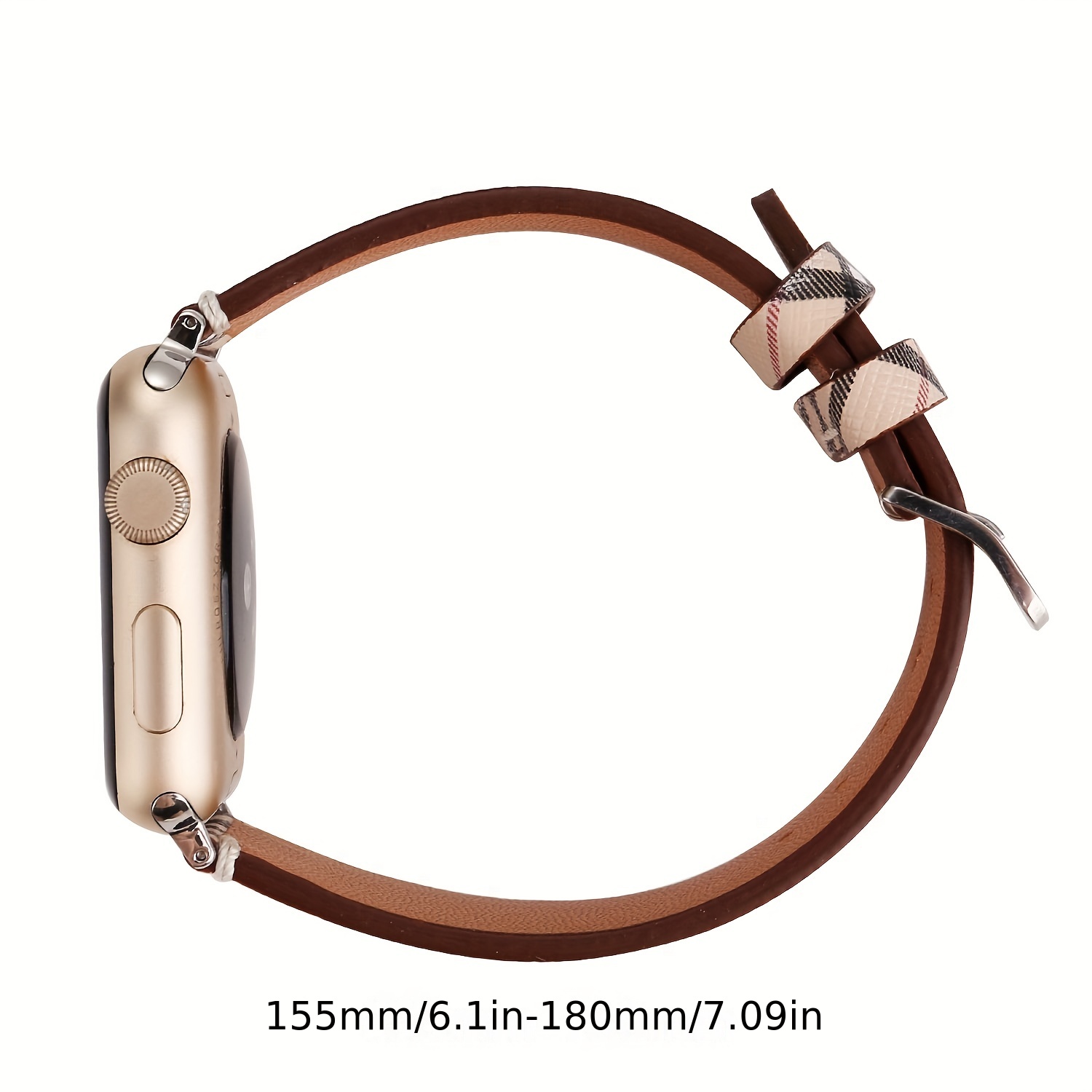 Grid Pattern Artifcial Leather Watch Band For Iwatch 8 7 6 5 4 3 Se Replace  Wrist Woman Man Strap For Iphone Watch Ultra - Temu United Arab Emirates