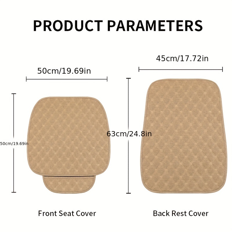 Flax Car Seat Cover Protector Linen Front Rear Back Cushion - Temu