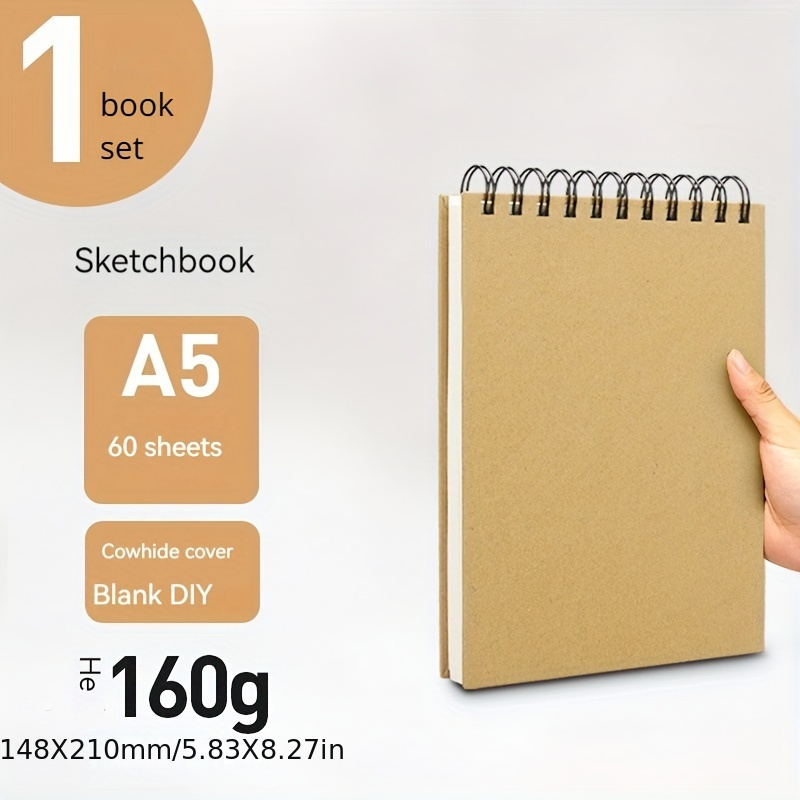 Blank Sketchbook Diary Drawing  Kraft Paper Sketchbook Spiral
