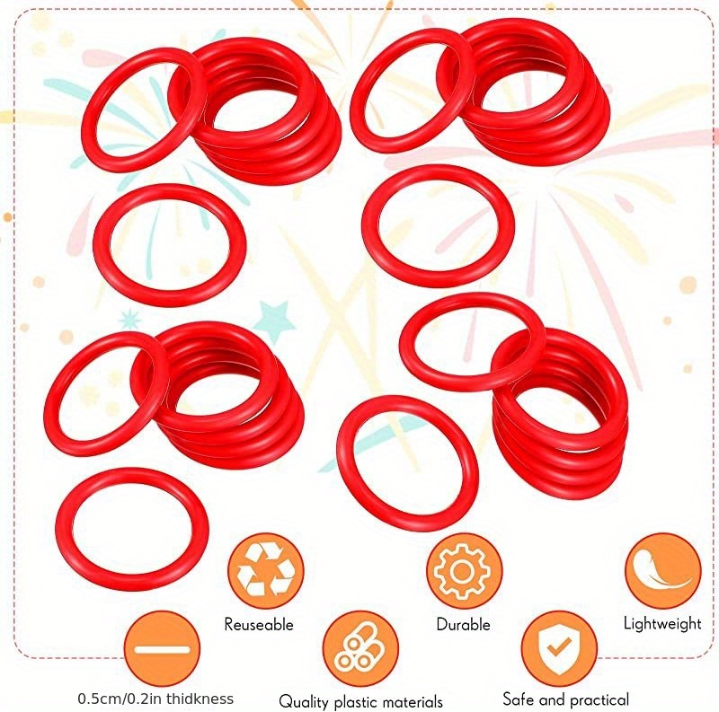 25 Pieces Ring Toss Plastic Carnival Toss Rings Toy For Carnival Halloween  Christmas Party Favors Ring Toss Game Cool Throw A Ring On The Bottle Game