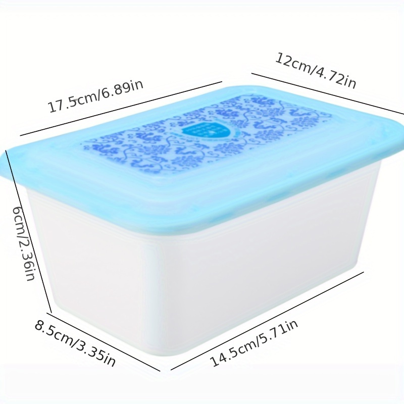 chinese style blue and white porcelain frosted thickened square box   box packing   sets of 750ml with lid bpa free safety grade pp material   used in microwave oven freezer independent carton packaging details 2