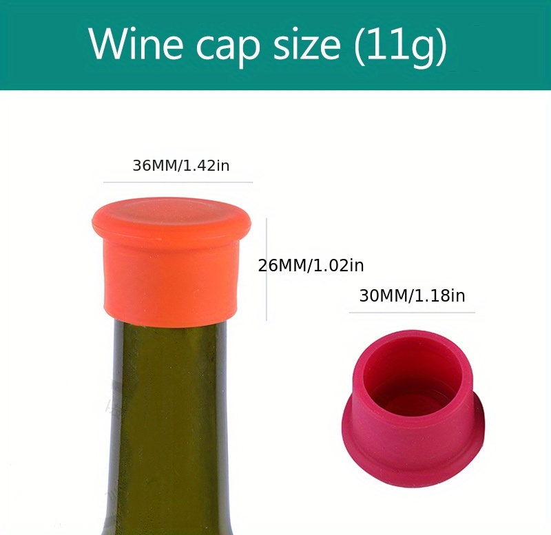 Comprar Tapones de silicona para botellas de vino, diseño de sombrero  elegante, Material de calidad alimentaria, buen sellado, tapón interior  uniforme, 2 uds.