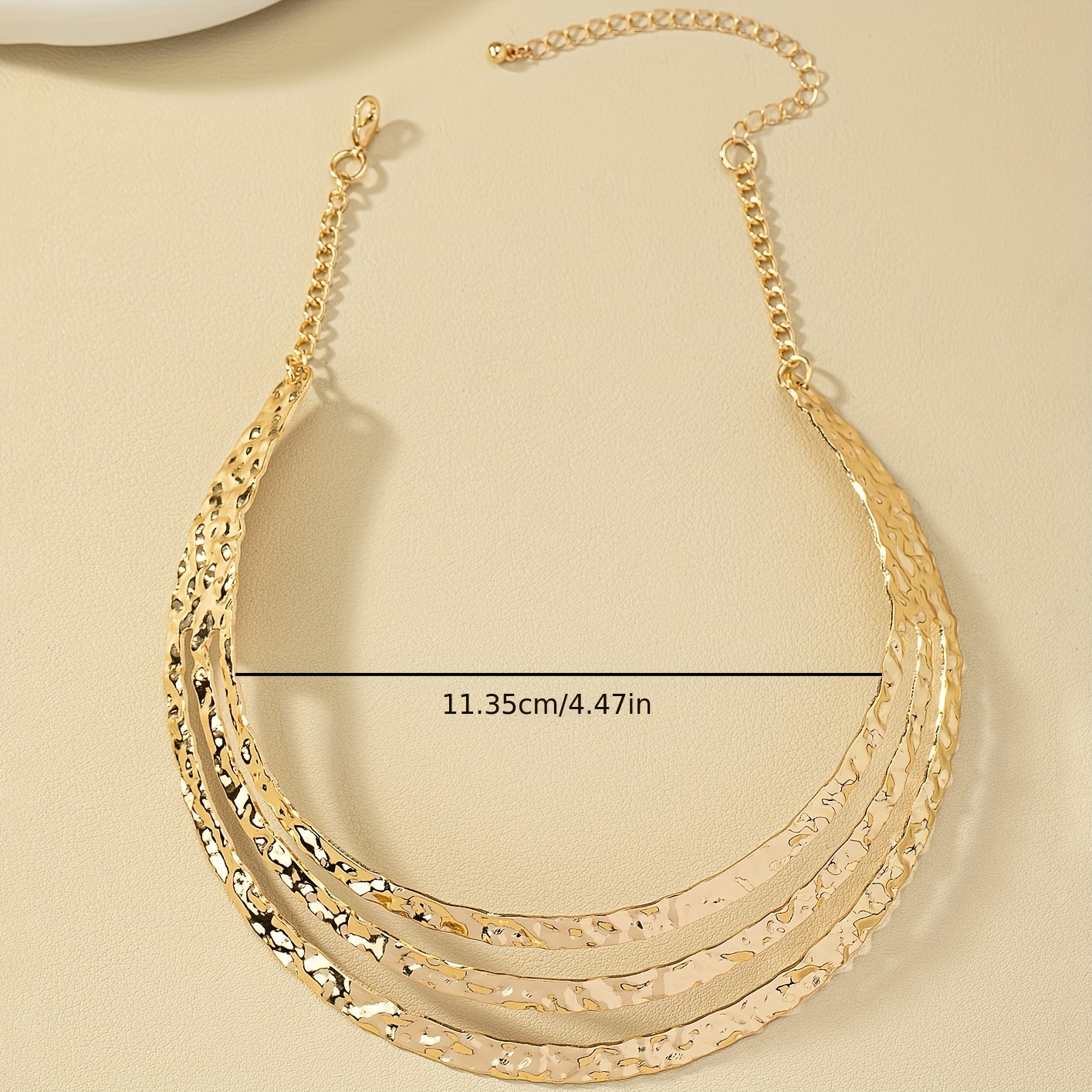 Exaggerated 14K Plated Alloy Minimalist Style Collar Necklace
