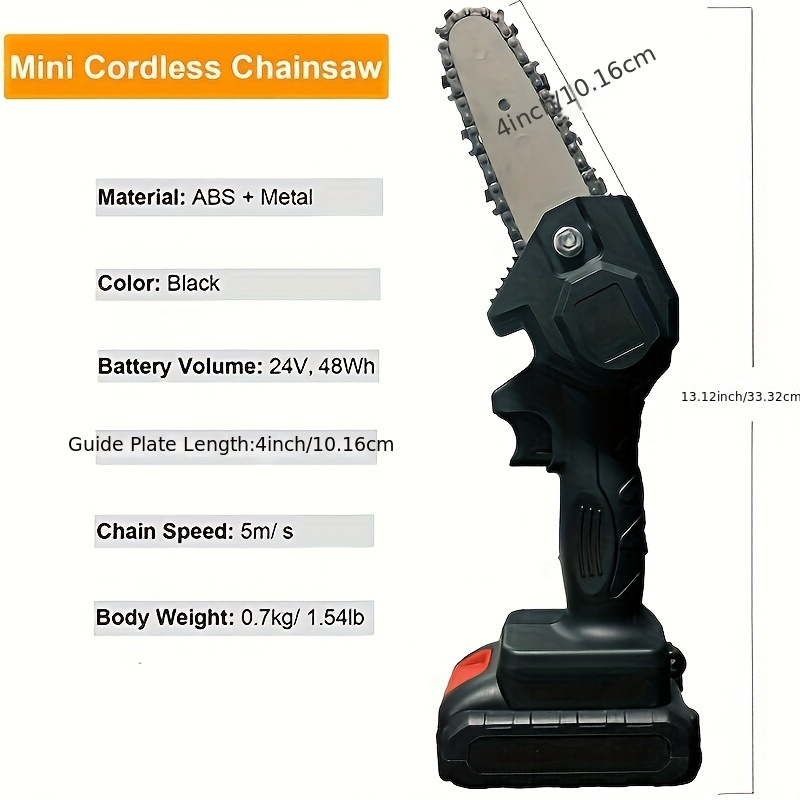 Mini Cordless Chainsaw Kit Upgraded (about ) One handed - Temu