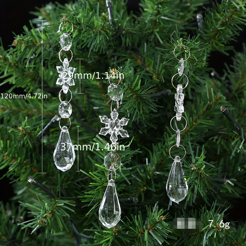 Sparkling Crystal Snowflake Christmas Tree Ornaments - Temu