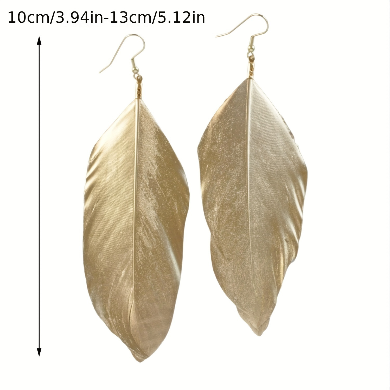 Women's Golden Merad Feather Dangle Earrings