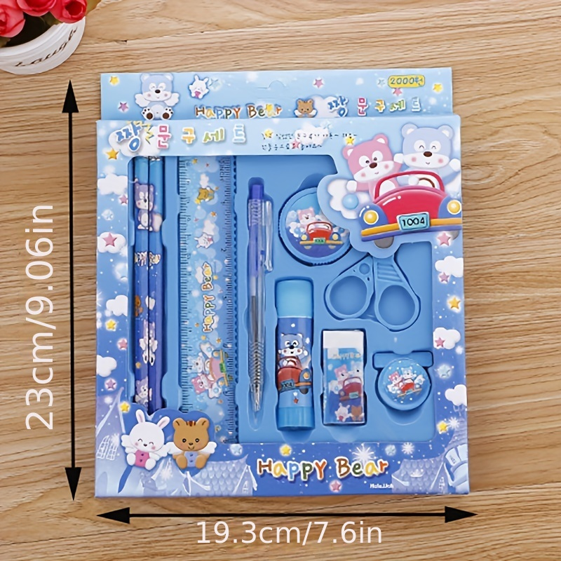 9点セット かわいいキャラクター文房具セット 学生学習賞品 ティブ