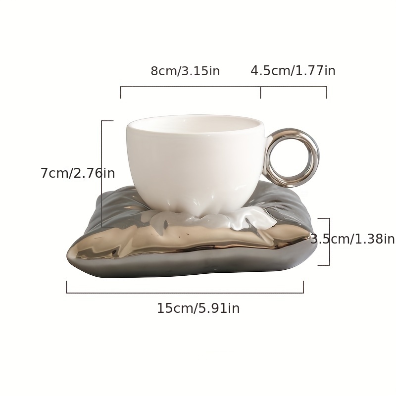 Body Pillow Coffee cup and saucer on a white background. 