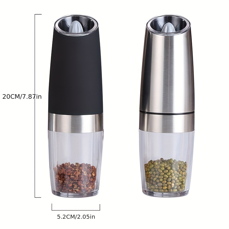 Pepper Grinder, Household Sea Salt Ginder, Electric Adjustable Spice Grinder,  Automatic Sea Salt Mill With Led Light, Reusable Battery Operated Pepper  Crusher With Cleaning Brush, Kitchen Gadgets, Kitchen Supplies - Temu