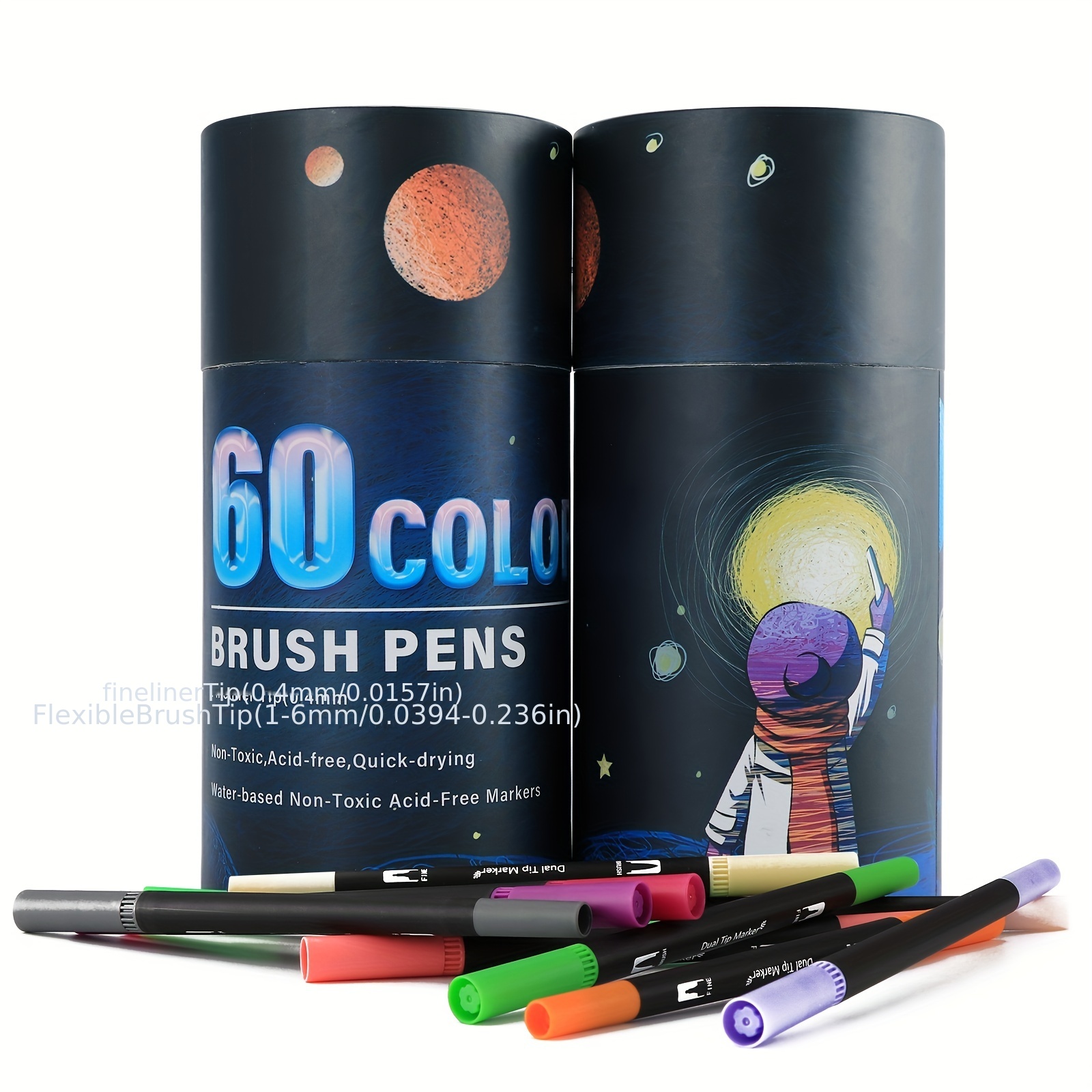Watercolor Art Markers Brush Pen Dual Tip Fineliner Drawing - Temu
