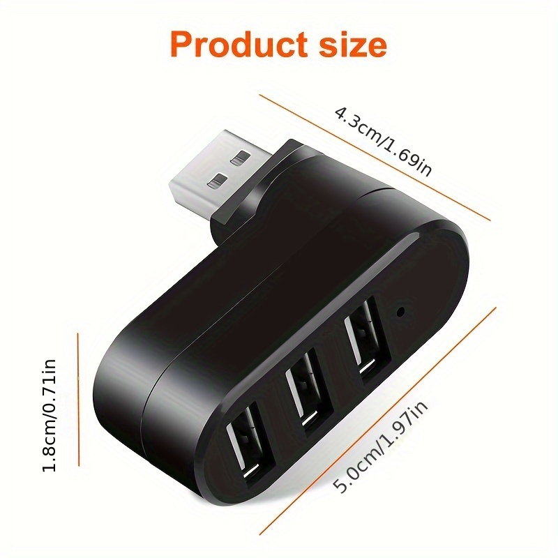 Mini Adapter 3 Ports High Quality For Laptop For PC Hub USB Rotate Splitter 6 Mini Adapter 3 Ports High Quality For Laptop For PC Hub USB Rotate Splitter - Image 6