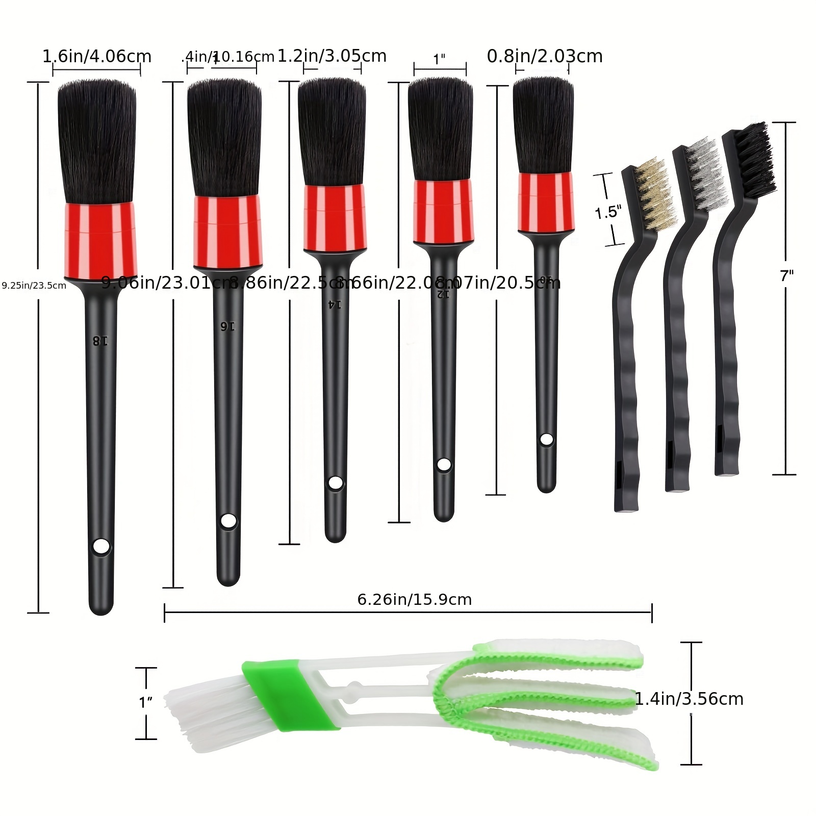 6pcs auto car detailing brush set