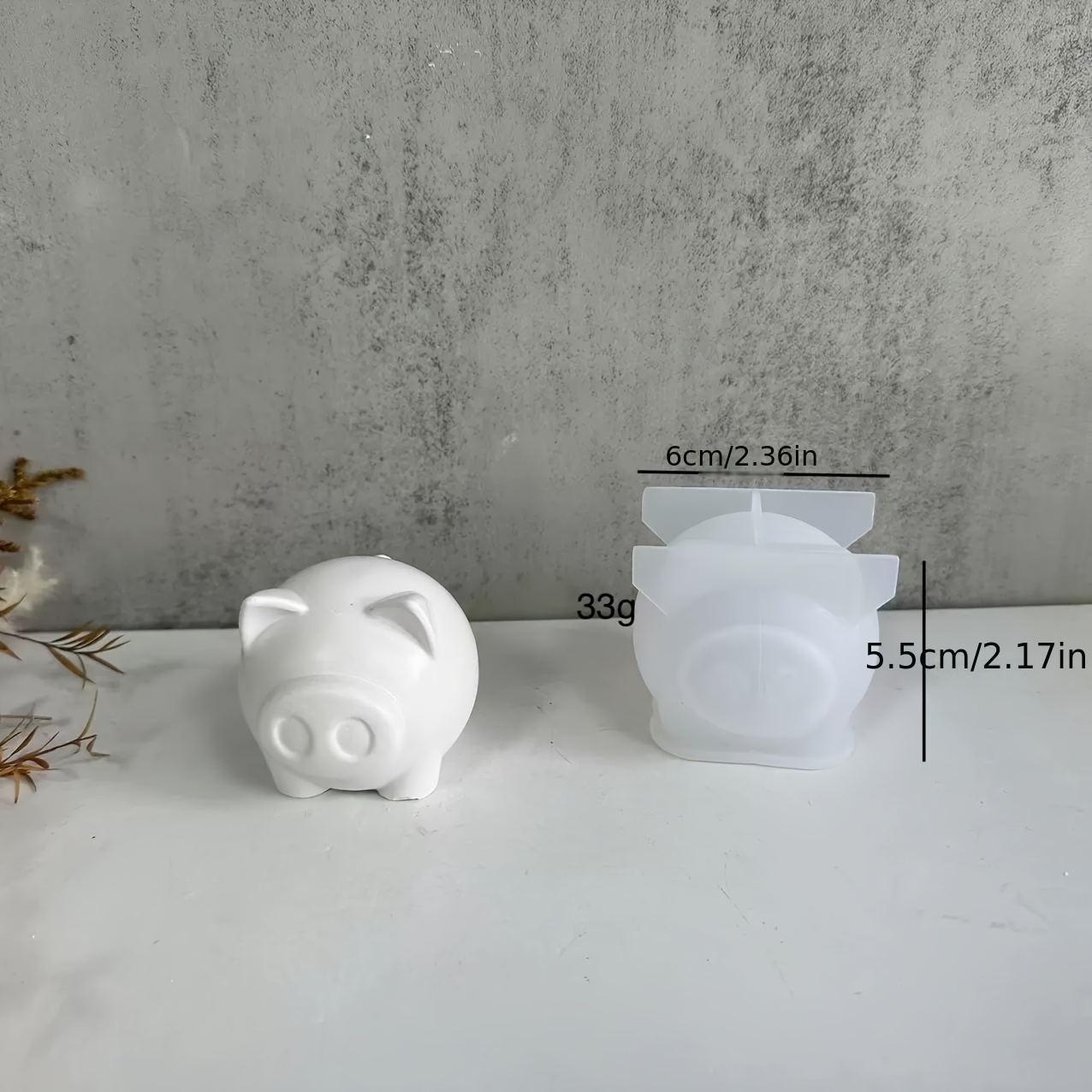 Cute Pig Shaped Mold Round Resin Candle Mold Round Candle Making Silicone Mold, Silicone Gypsum Mold