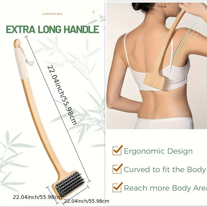 22 bamboo back scratcher with extra long handle 2 in 1 back massager and body scratcher gentle relief for adults women and elderly Product details 3