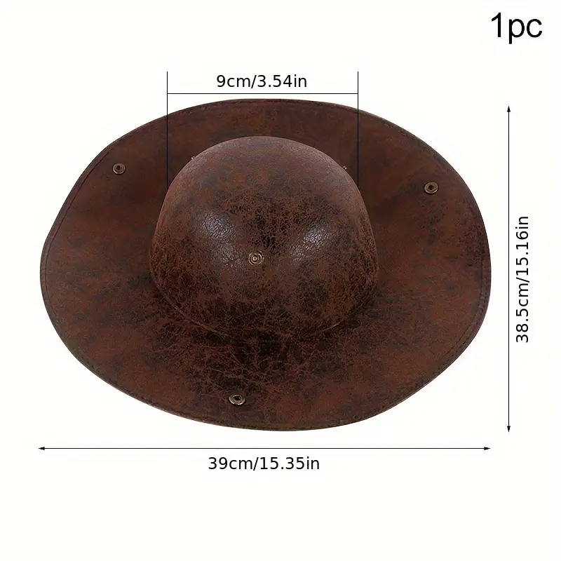 hat for adults faux leather costume accessory for birthday halloween themed parties hand washable electricity free featherless role playing prop cosplay gear details 0