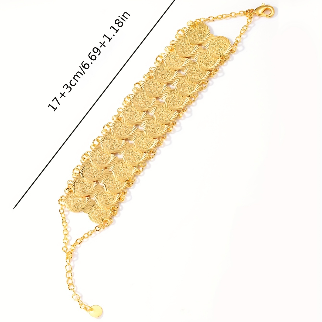 Golden Double Layer Ancient Coin Bracelet