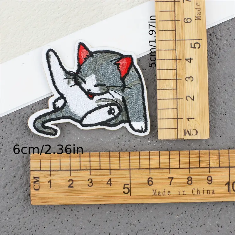 Cartoon Cat Patches Embroidery Applique Iron On Heat Patches - Temu