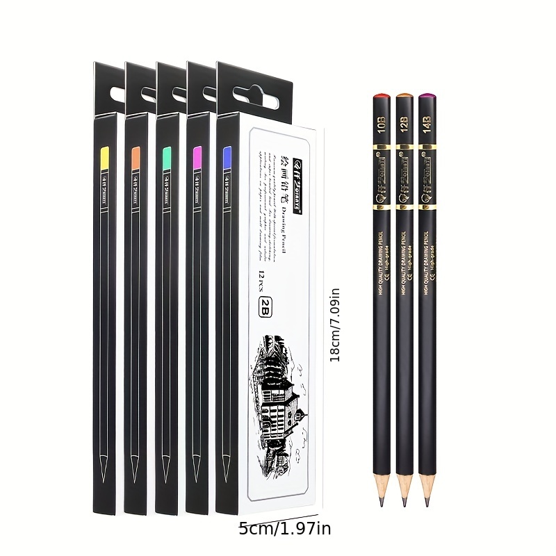 Sketch Pencils Hb 2b 4b 6b 8b 10b, Set Pencils Drawing
