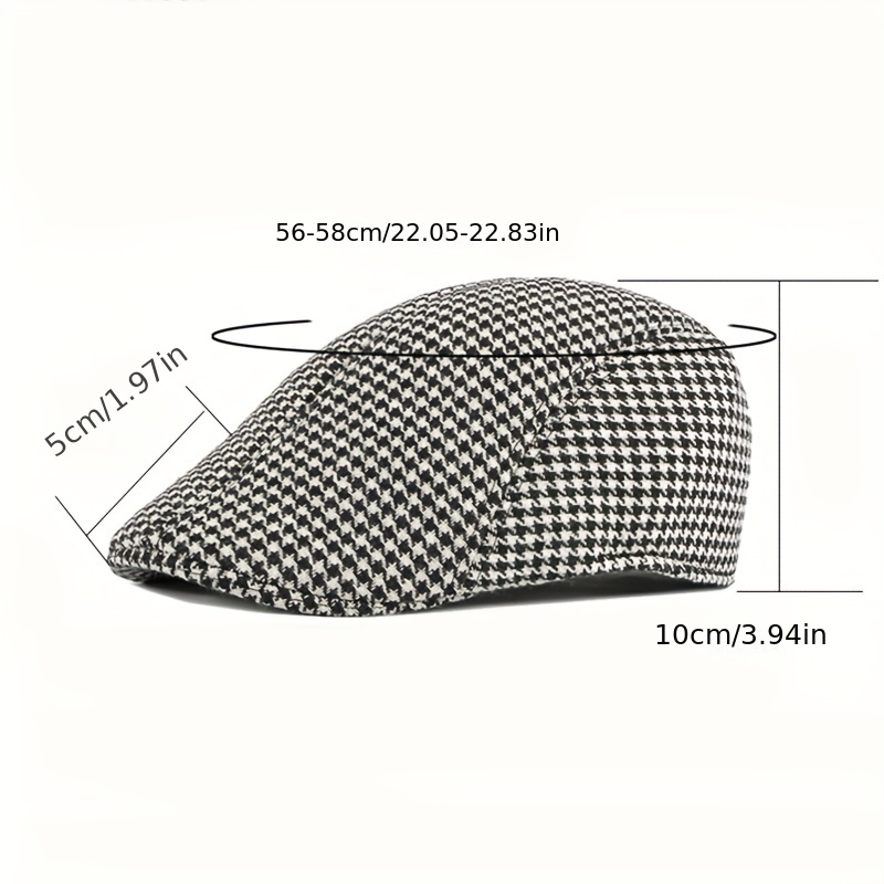 1pc houndstooth thickened warm beret cap newsboy cap for hunting golf sport ideal choice for gifts