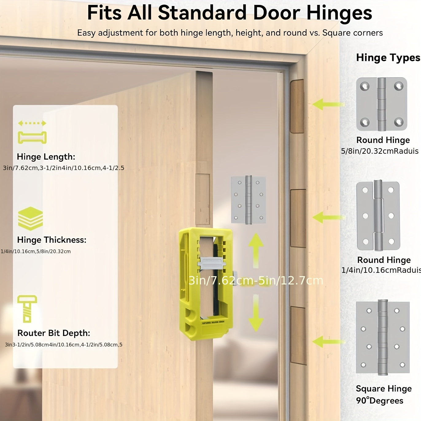 Template Holder for Mortising, Door Hinge Mounting Kit