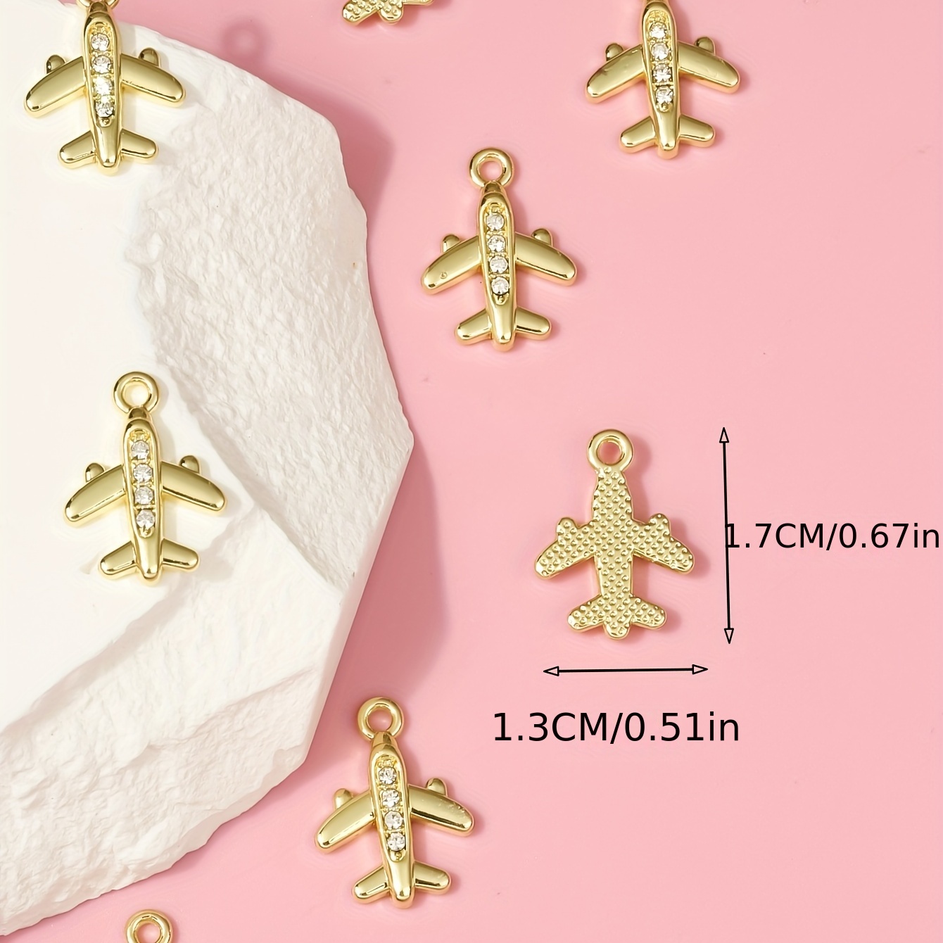 Golden Design Aircraft Necklace & Pendant