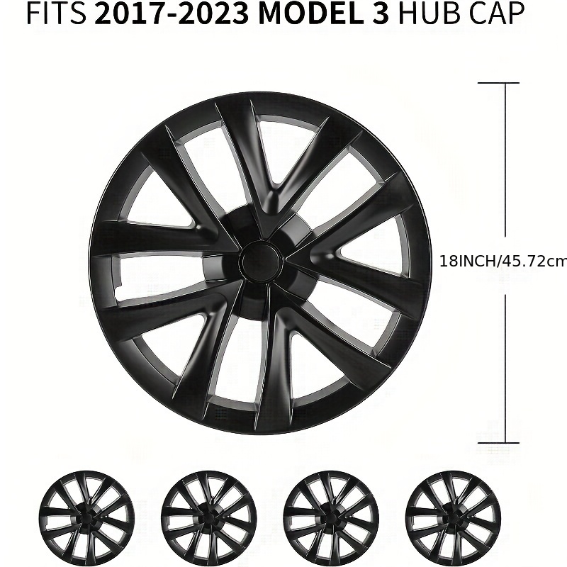 Enjoliveur de roue 4pcs 18in Wheel Cover Hubcap Blanc Noir Jante