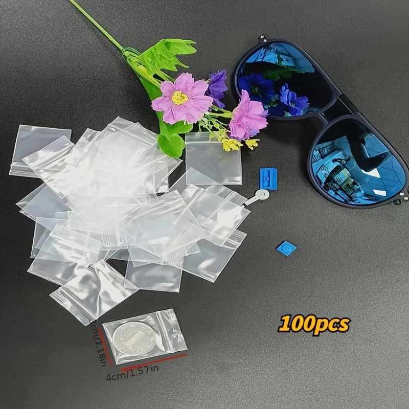 100pcs 4x6cm Small Bags, Sealing Bags Zipper Poly Bags, Small Baggies Clear Bags for Packaging, Dispenser Bag, Women's, Size: 8, Other