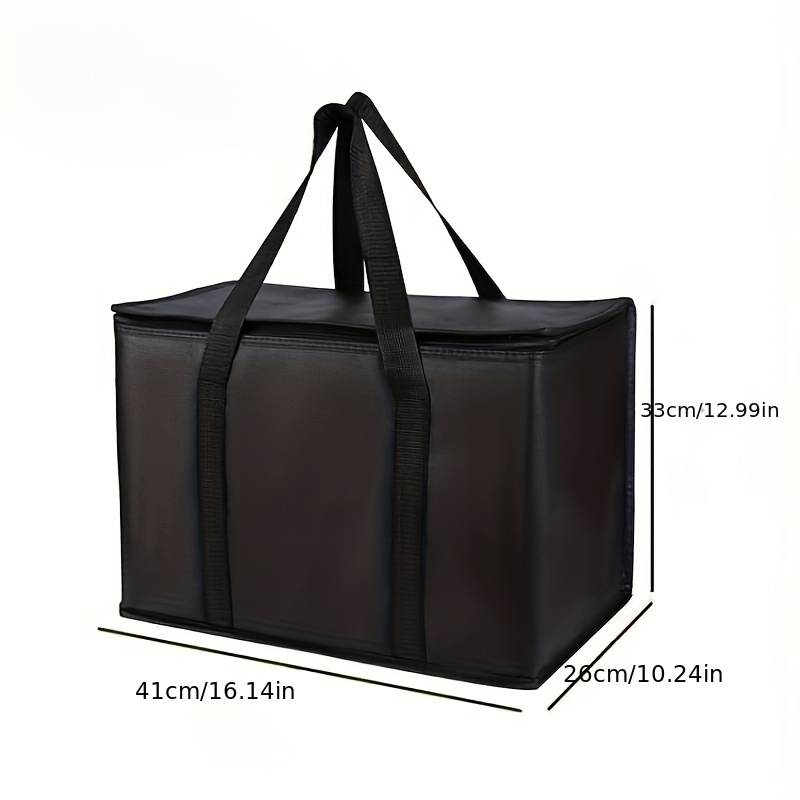 XXXL Insulated Reusable Shopping Bag - Large Thermal Food-Safe Cooler Tote with Sturdy Handles, Durable Black Grocery Bag for Camping, Picnics, Outdoor Activities & Holiday Gifts (Christmas, New Year), Insulated Bag, Reflective Thermal Lining