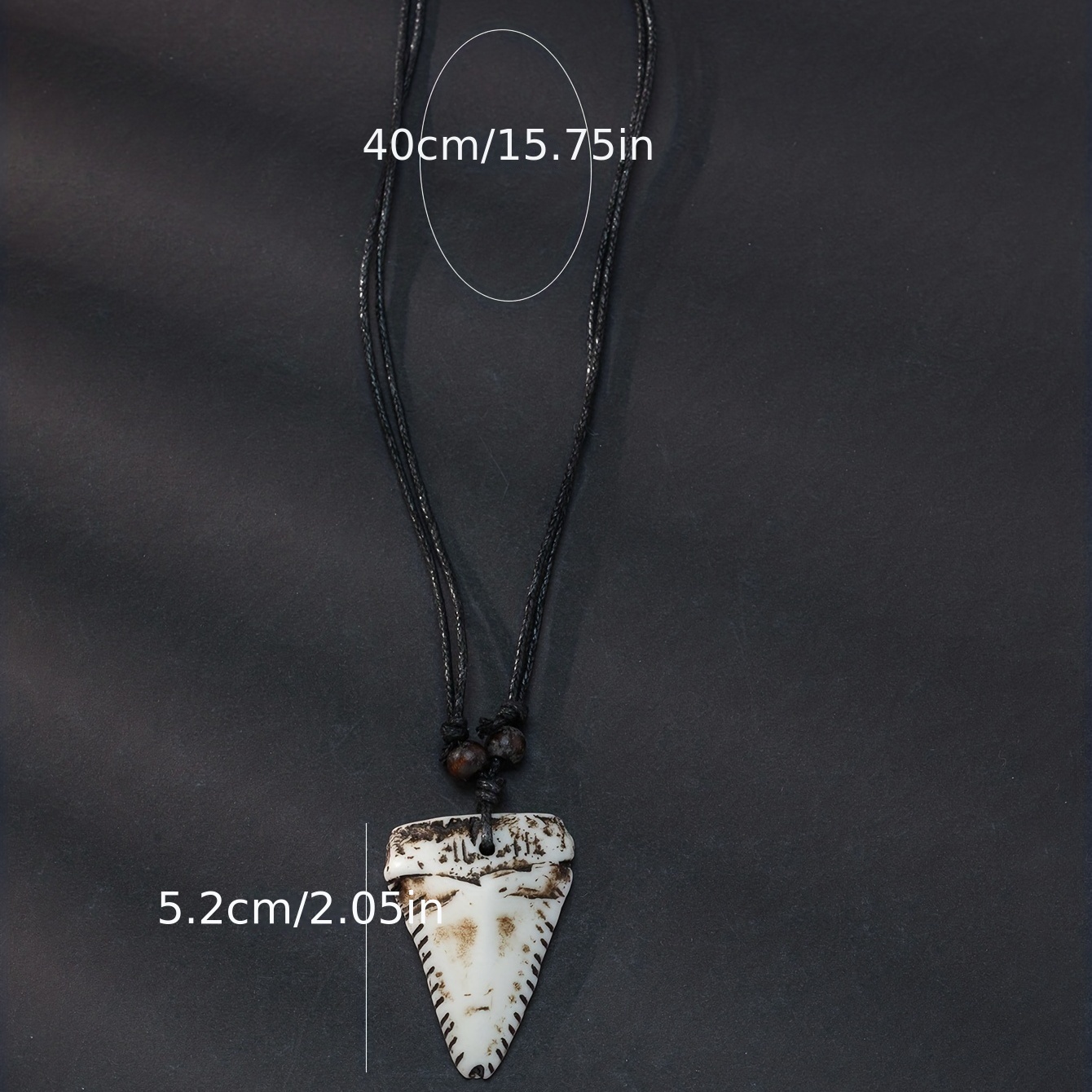 Men's Vintage Shark Teeth Pendant Retractable Necklace