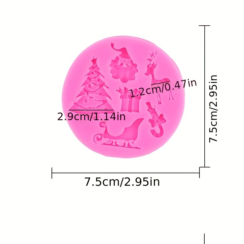 3d Christmas Silicone Mold, Christmas Tree Reindeer Bell Fondant