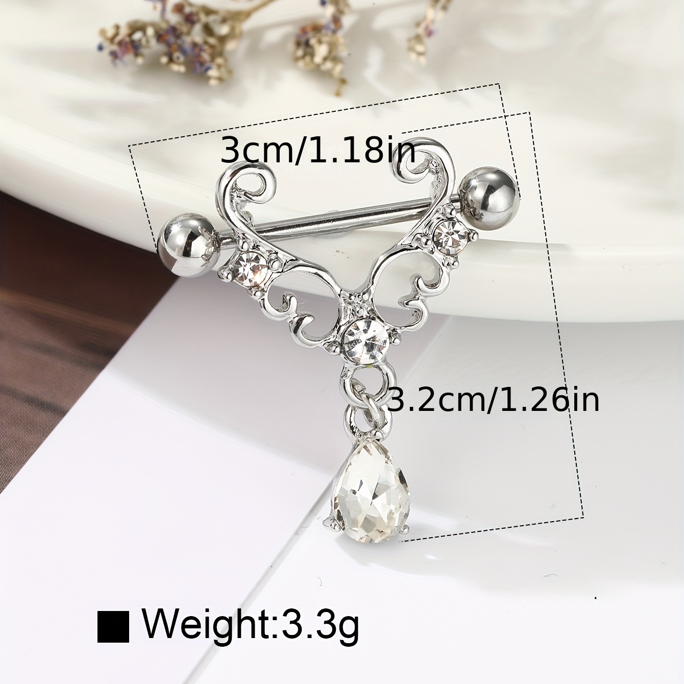 European Water Drop Pendant Nipple Ring Jewelry