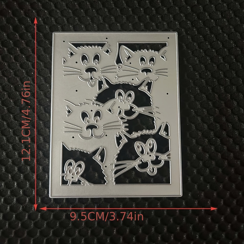 Cat-themed Metal Cutting Molds For Projects, Paper, Card Making, And Decorative Craft Templates