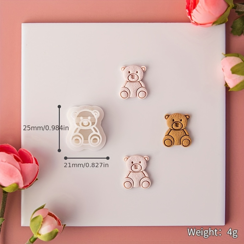 Cute Cartoon Bear Polymer Clay Cutter - Diy Earring & Pendant Mold, Soft Pottery Crafting Tool, Clay Cutting Tools, Jewelry